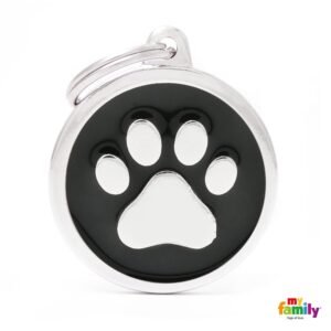 Chapita My Family Gold Big Glitter Circle Black Paw