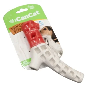 Cancat Wooden Power Juguete Resistente Rama Rellenable Perro Color Rojo