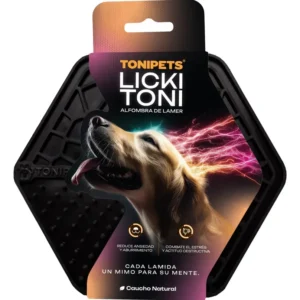 Tonipets Alfombra Para Lamer Lickitoni Antiestress Sopapa Perro Gato Color Negro