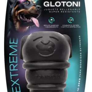 Tonipets Glotoni Juguete Rellenable Perro Mediano Extreme L Color Negro
