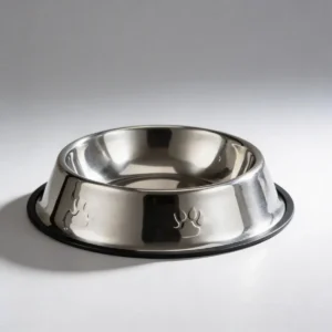 Plato Comedero Acero Inoxidable Antideslizante Mascotas