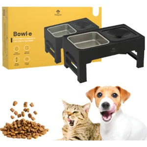 Beepaw Comedero Bebedero Altura Ajustable Perro Gato Bowl-e Color Negro