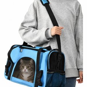 Bolso Transportador Perro Gato Con Correa Acolchado Avión
