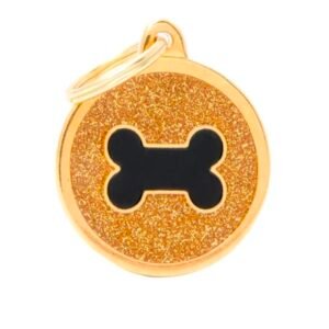 Chapita My Family Gold Big Glitter Circle Black