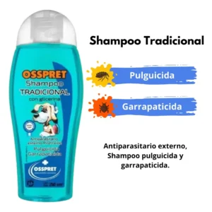 Shampoo Perros Pulguicida Garrapaticida Glicerina Osspret Fragancia Neutra