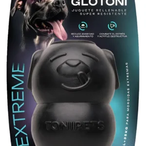 Tonipets Glotoni Juguete Rellenable Perro Grande Extreme XL Color Negro